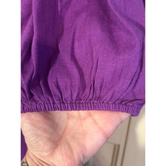 J Jill Linen Midi Button Front Dress size L - Picture 5 of 6